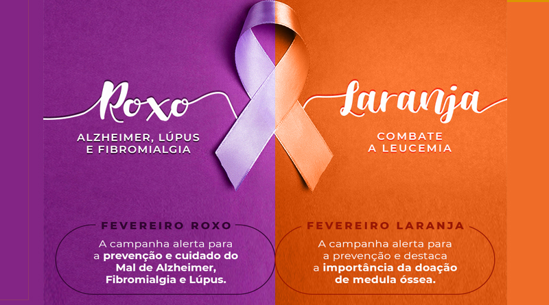 FEVEREIRO ROXO E LARANJA: CONSCIENTIZAÇÃO DO LÚPUS, ALZHEIMER E FIBROMIALGIA